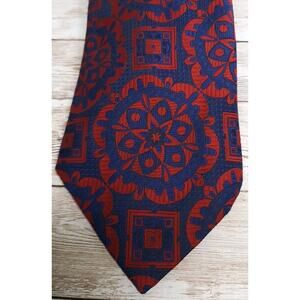 Vintage 60s/ 70s Andhurst 4 1/2" Kipper Tie Blue/Red Flamboyant Pattern Wide
